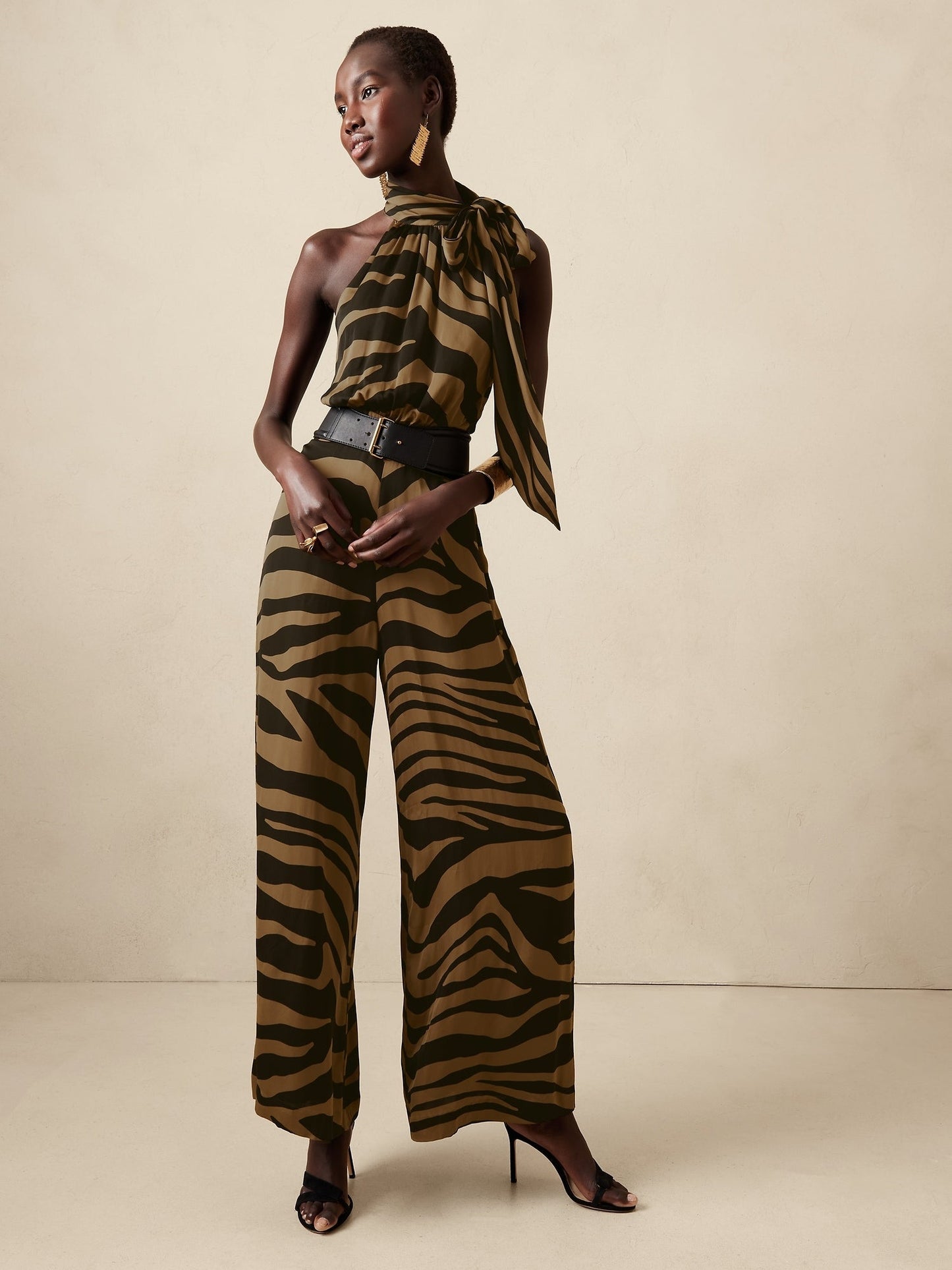 Tie-Neck Jumpsuit