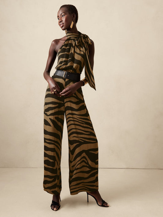 Tie-Neck Jumpsuit