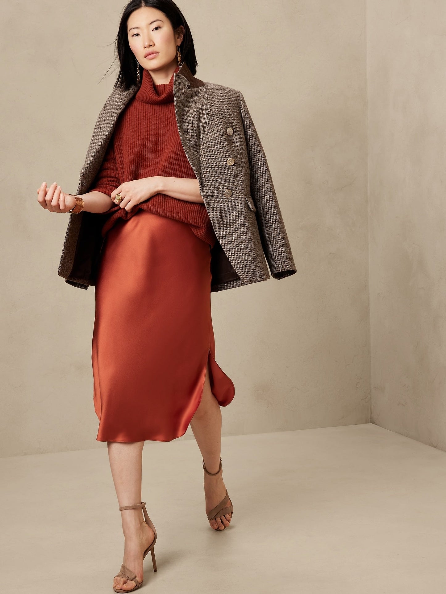 Petite Bliss Silk Midi Skirt