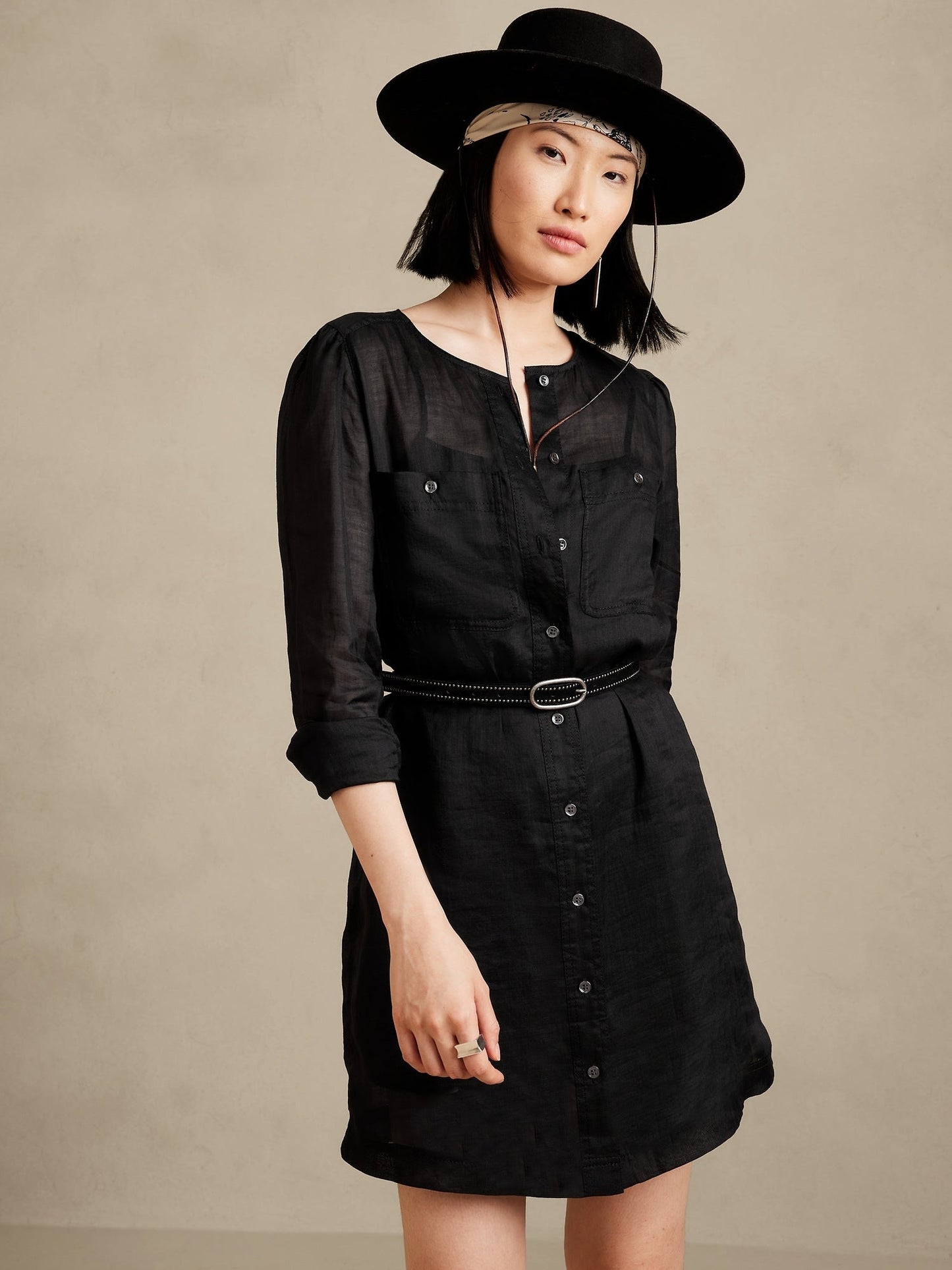 Ramie Shirt Dress