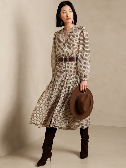 Petite Pleated Midi Dress