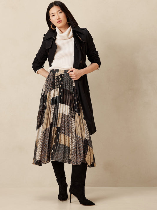 Petite Pleated Midi Skirt