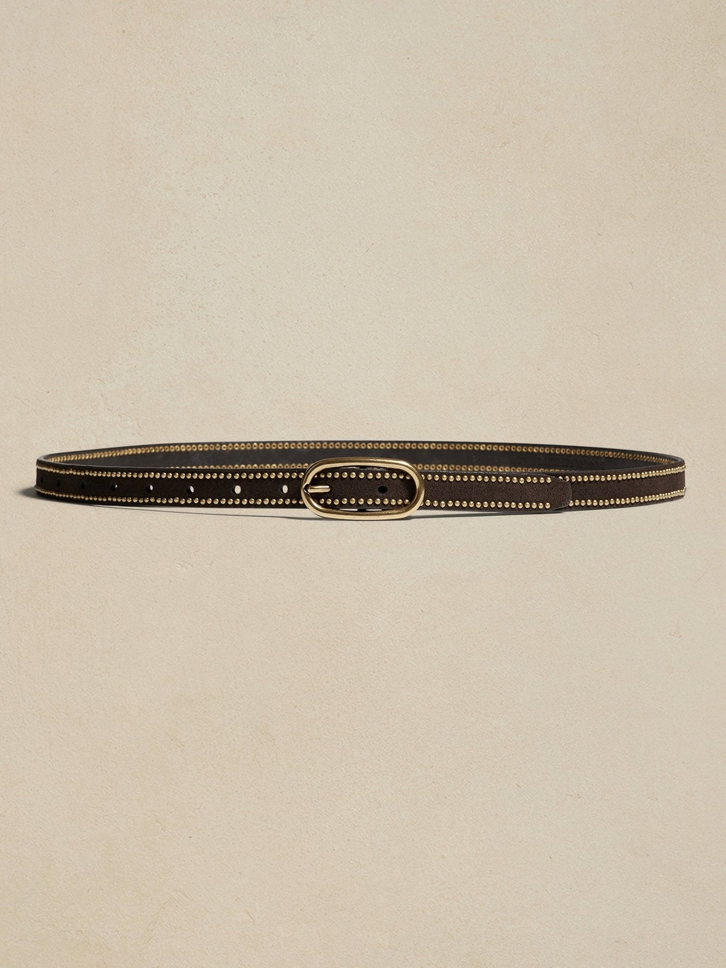 Cinturón De Gamuza Tachuelas Café