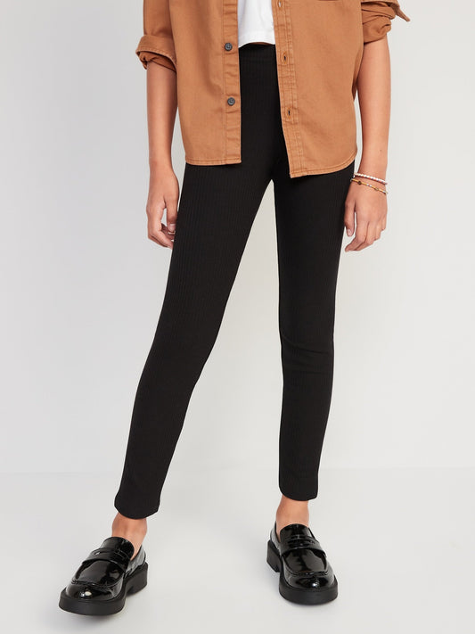 Legging Punto Acanalado Negro, Niña