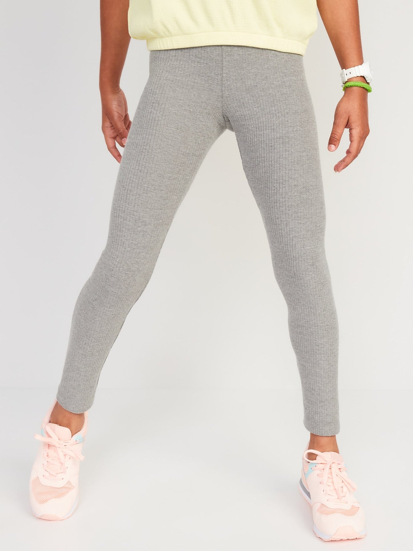 Legging Punto Acanalado Gris, Niña