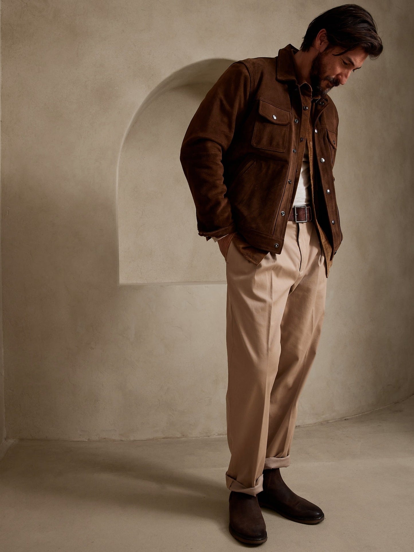 BR ARCHIVES Smithfield Pleated Rapid Movement Chino
