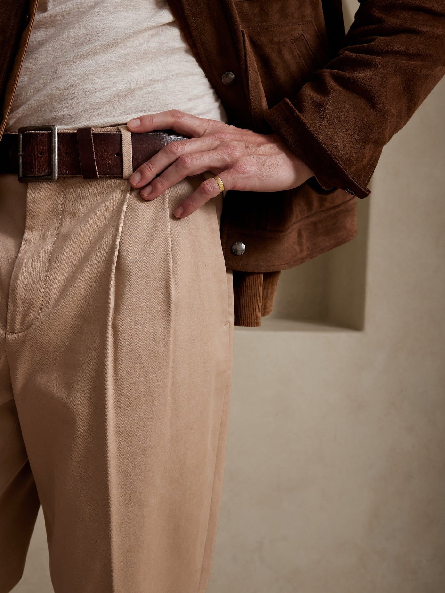 BR ARCHIVES Smithfield Pleated Rapid Movement Chino