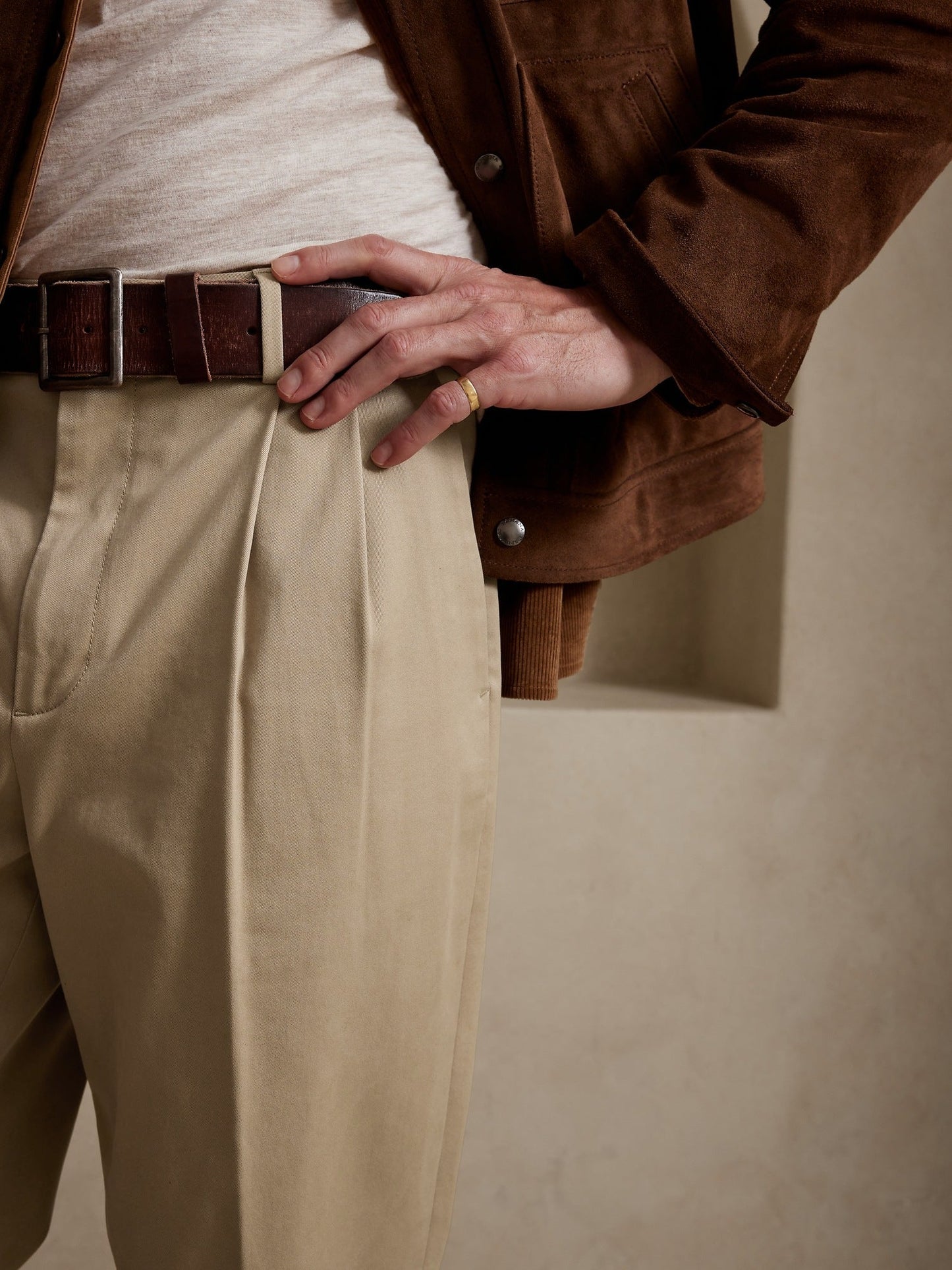 BR ARCHIVES Smithfield Pleated Rapid Movement Chino