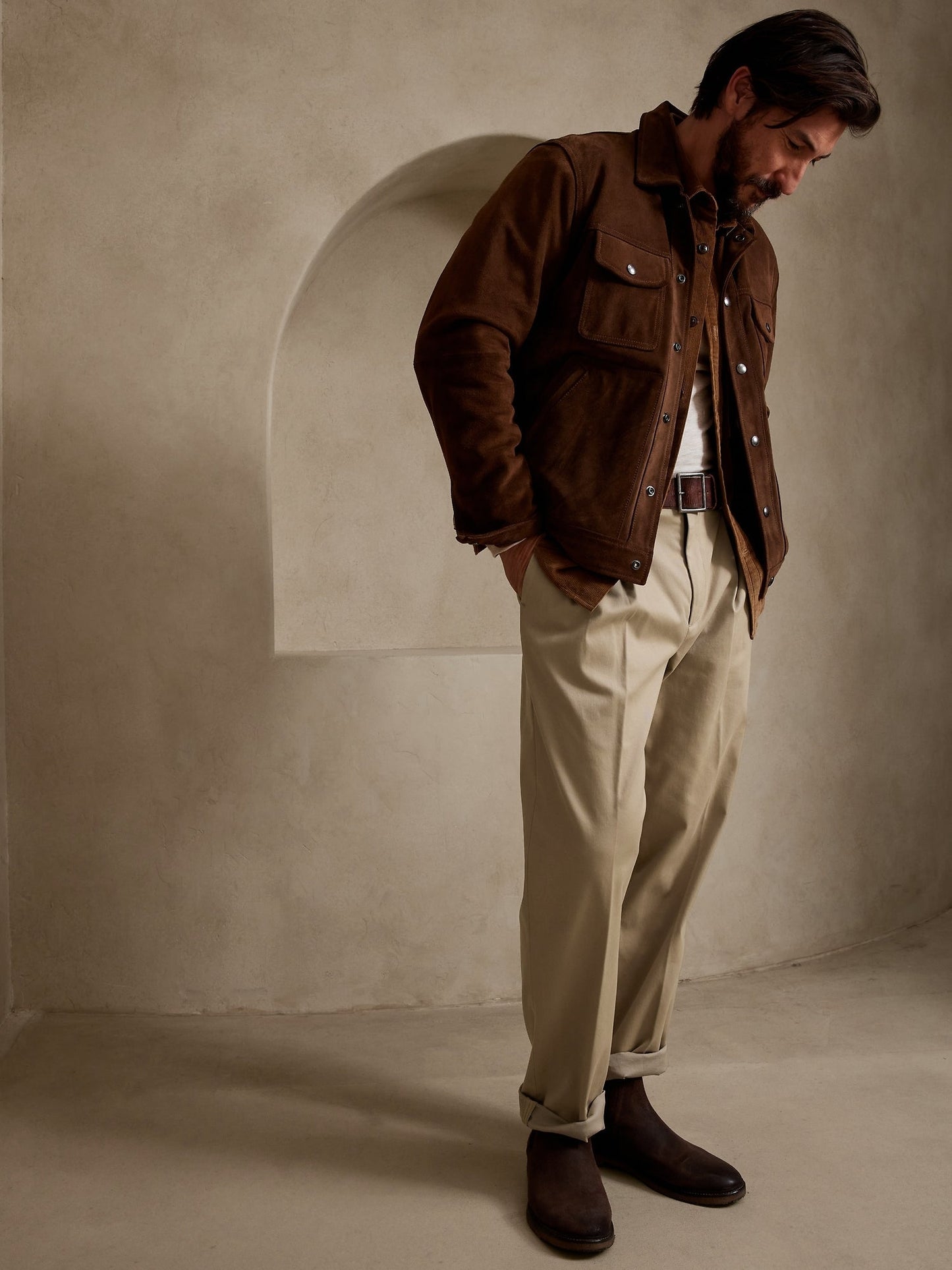 BR ARCHIVES Smithfield Pleated Rapid Movement Chino