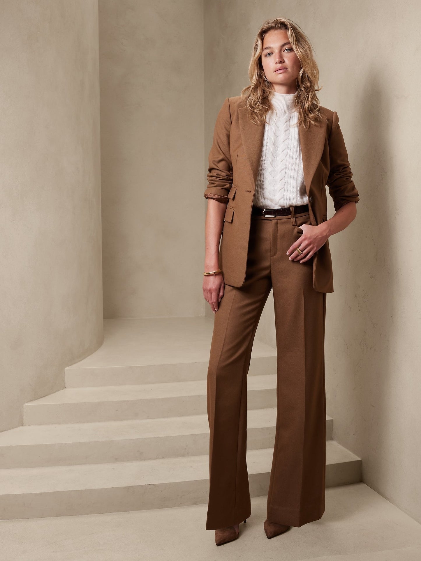 Petite Lido Wide-Leg Wool Pant