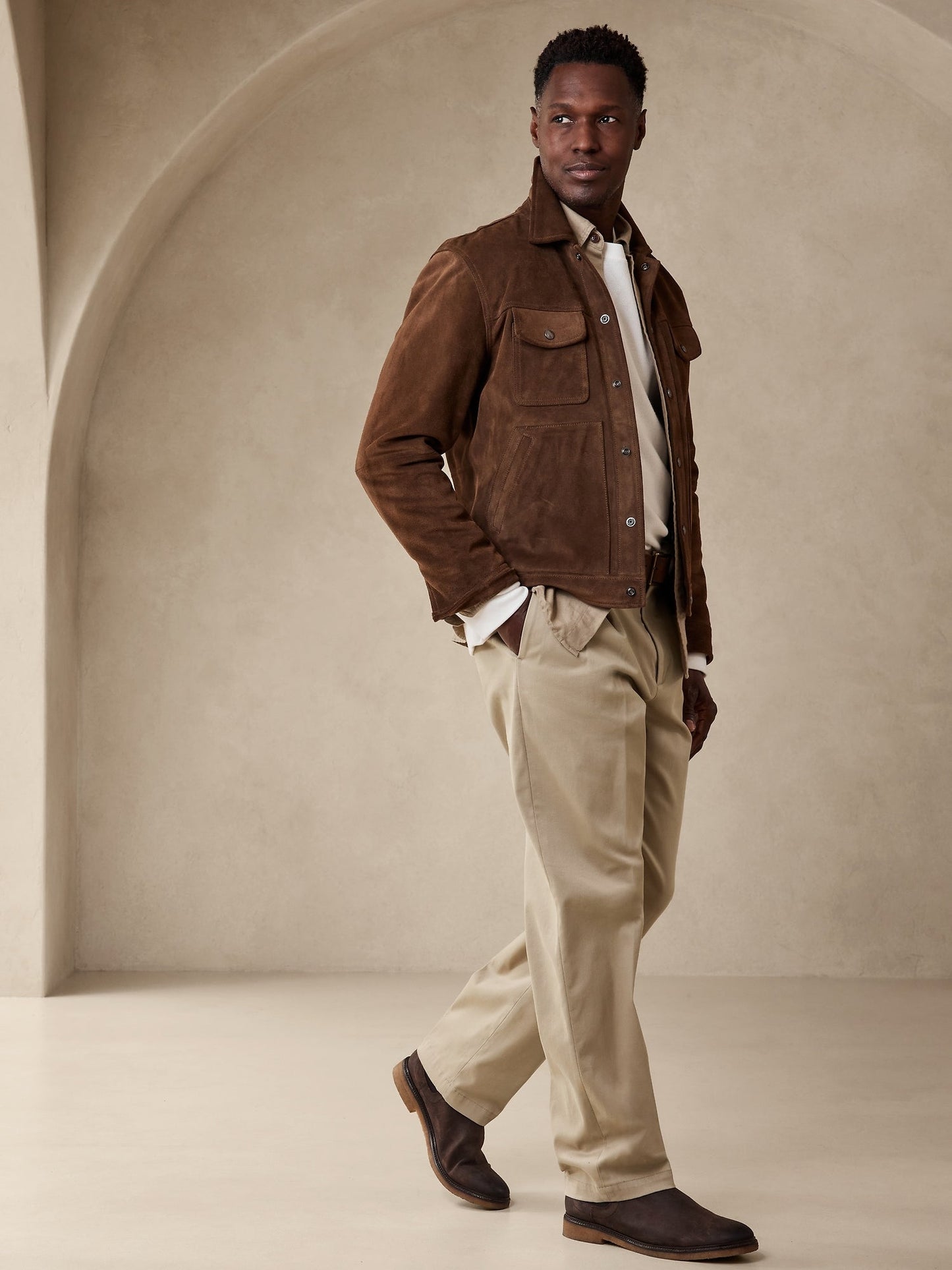 BR ARCHIVES Smithfield Pleated Rapid Movement Chino