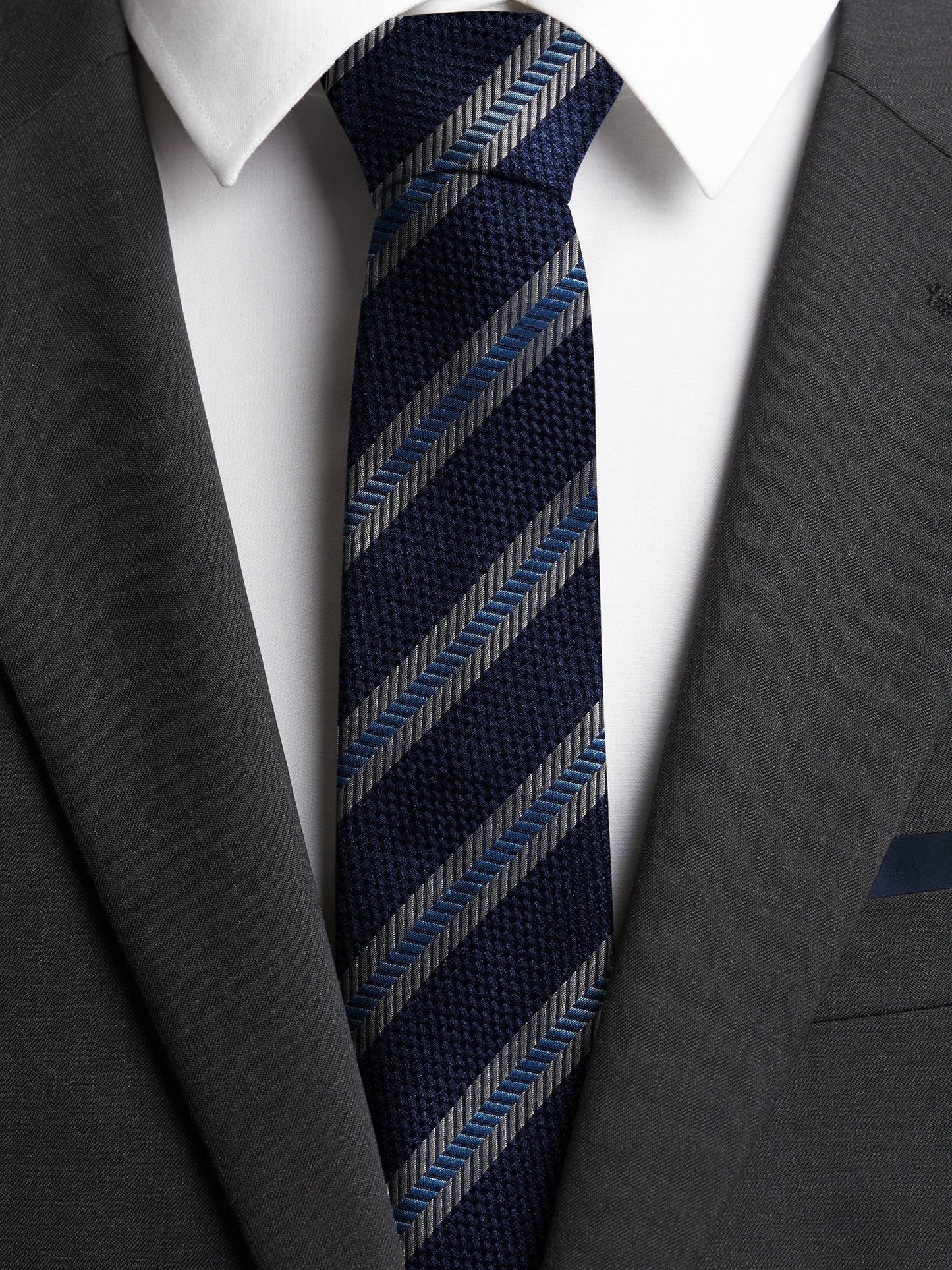 Border Stripe Silk Tie