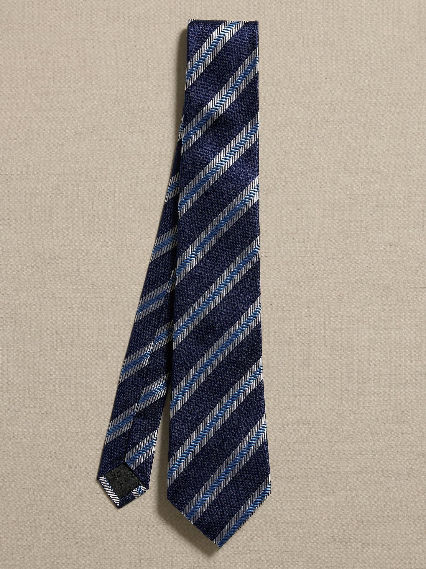 Border Stripe Silk Tie