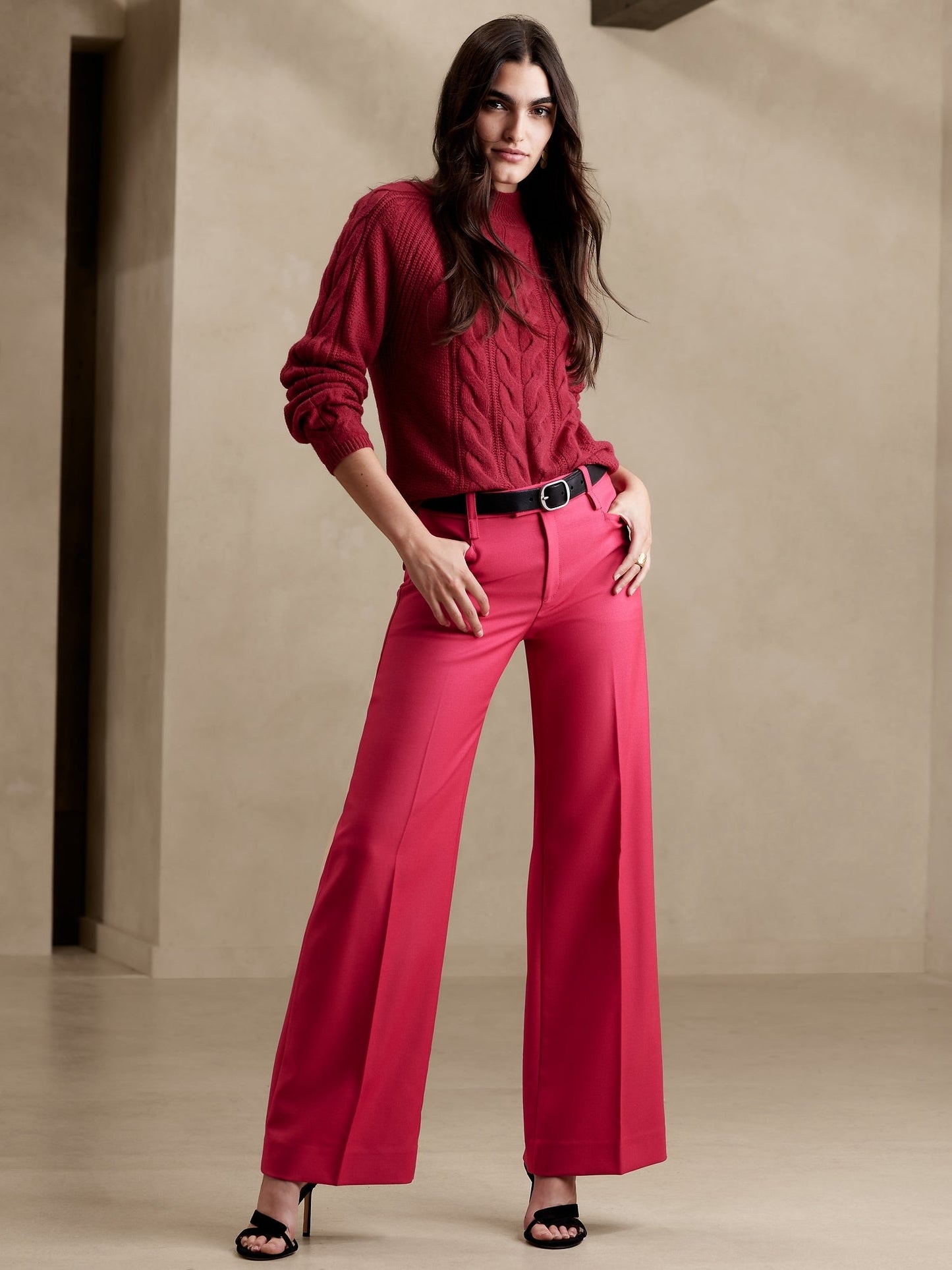 Petite Lido Wide-Leg Wool Pant