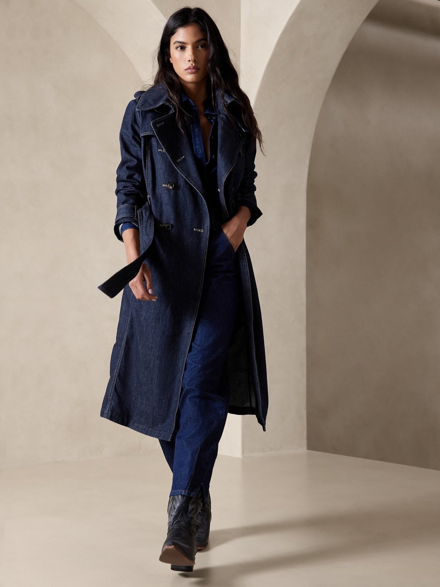 Uma Denim Trench Coat