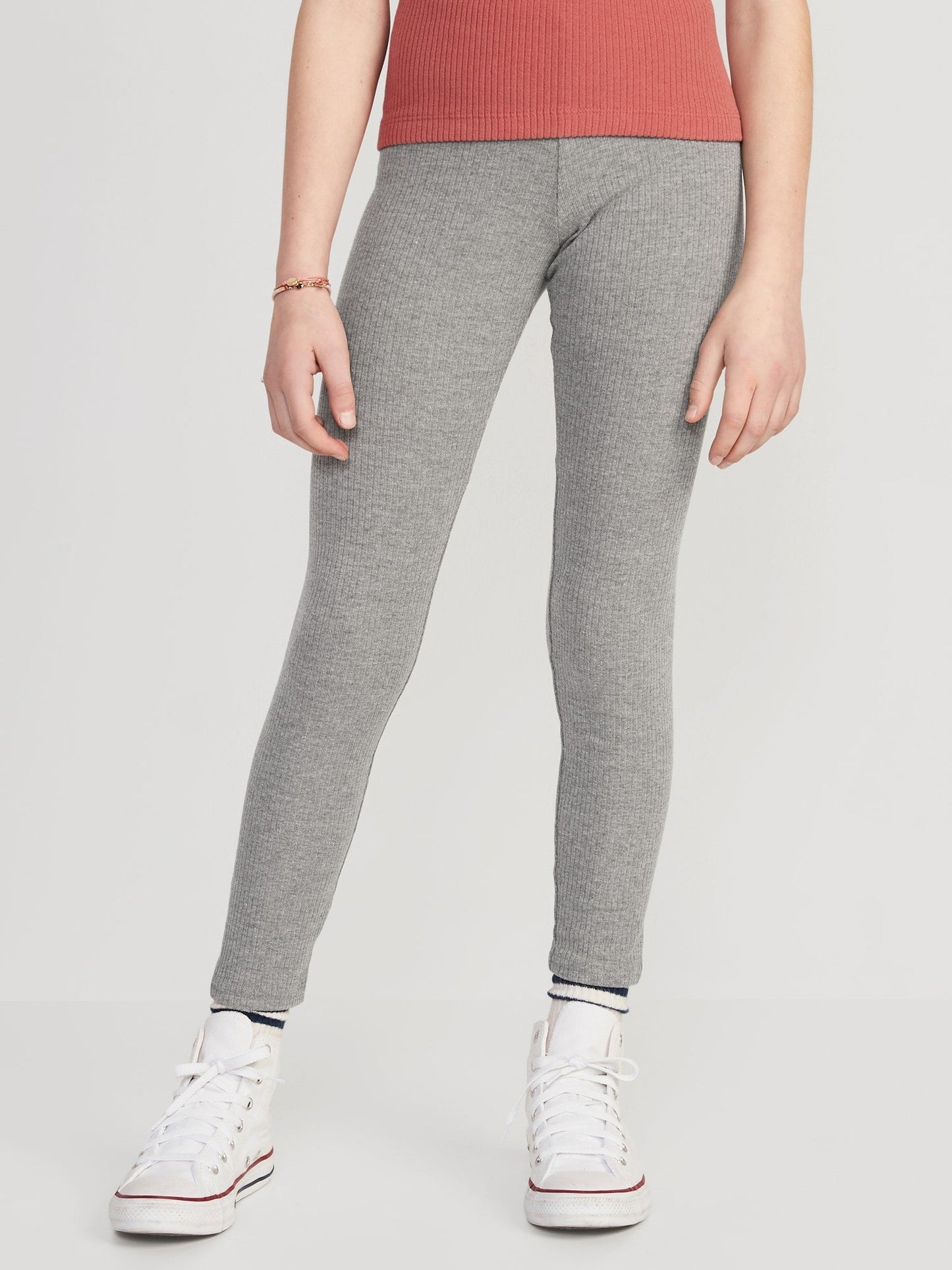 Legging Punto Acanalado Gris, Niña