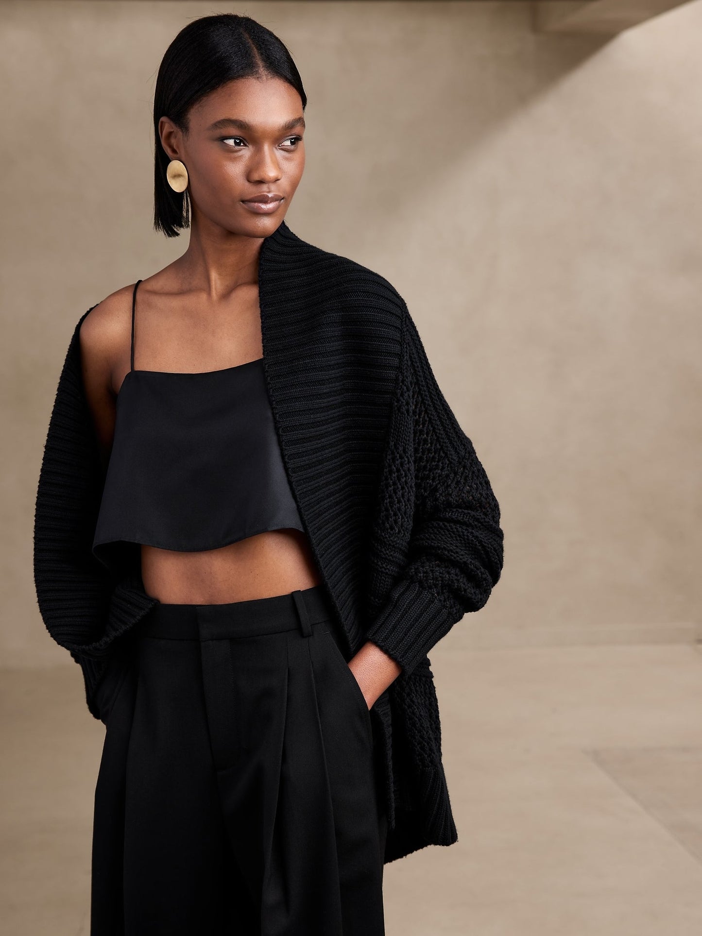 Sudadera Con Textura Negro