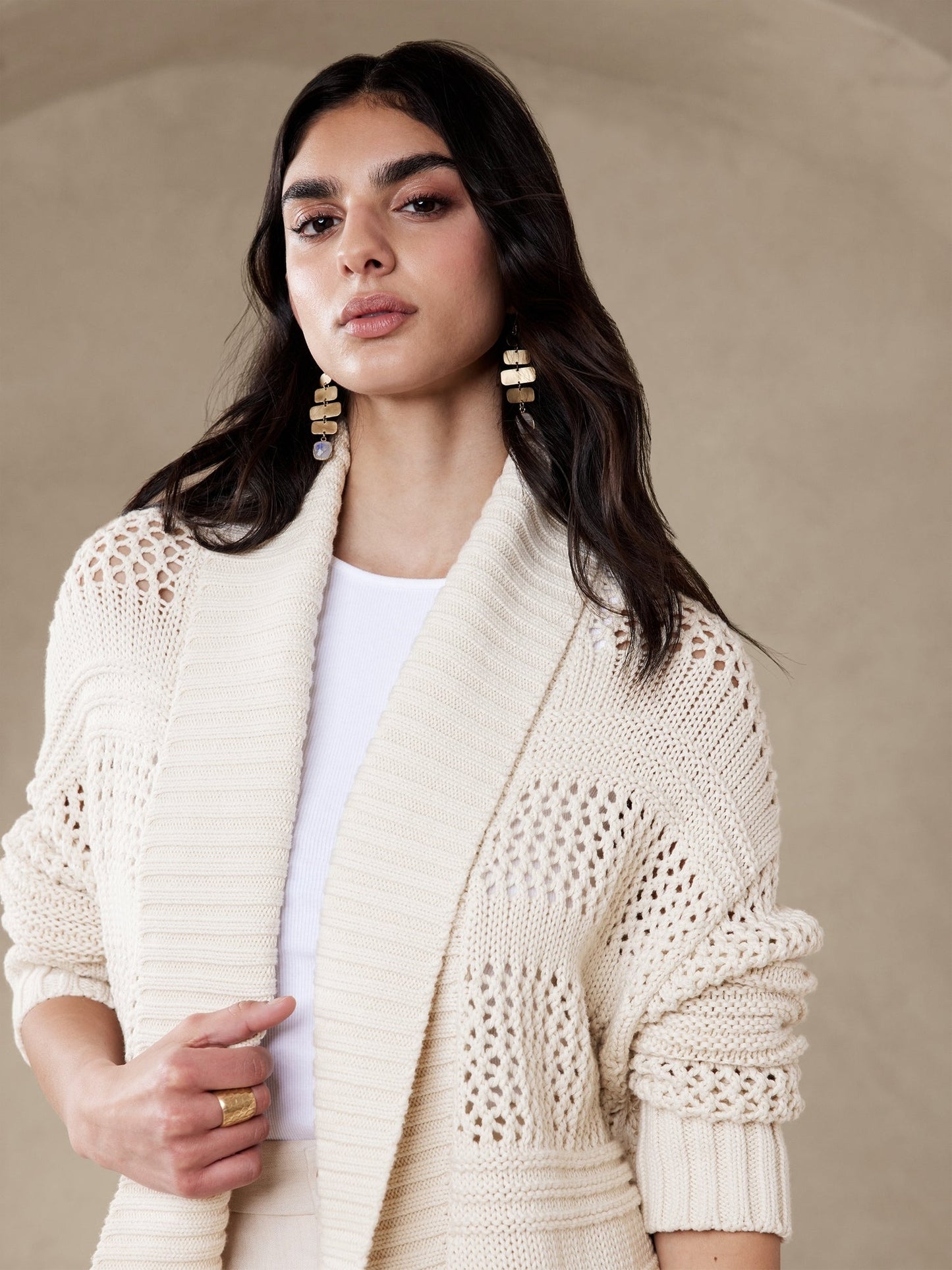Sudadera Con Textura Beige