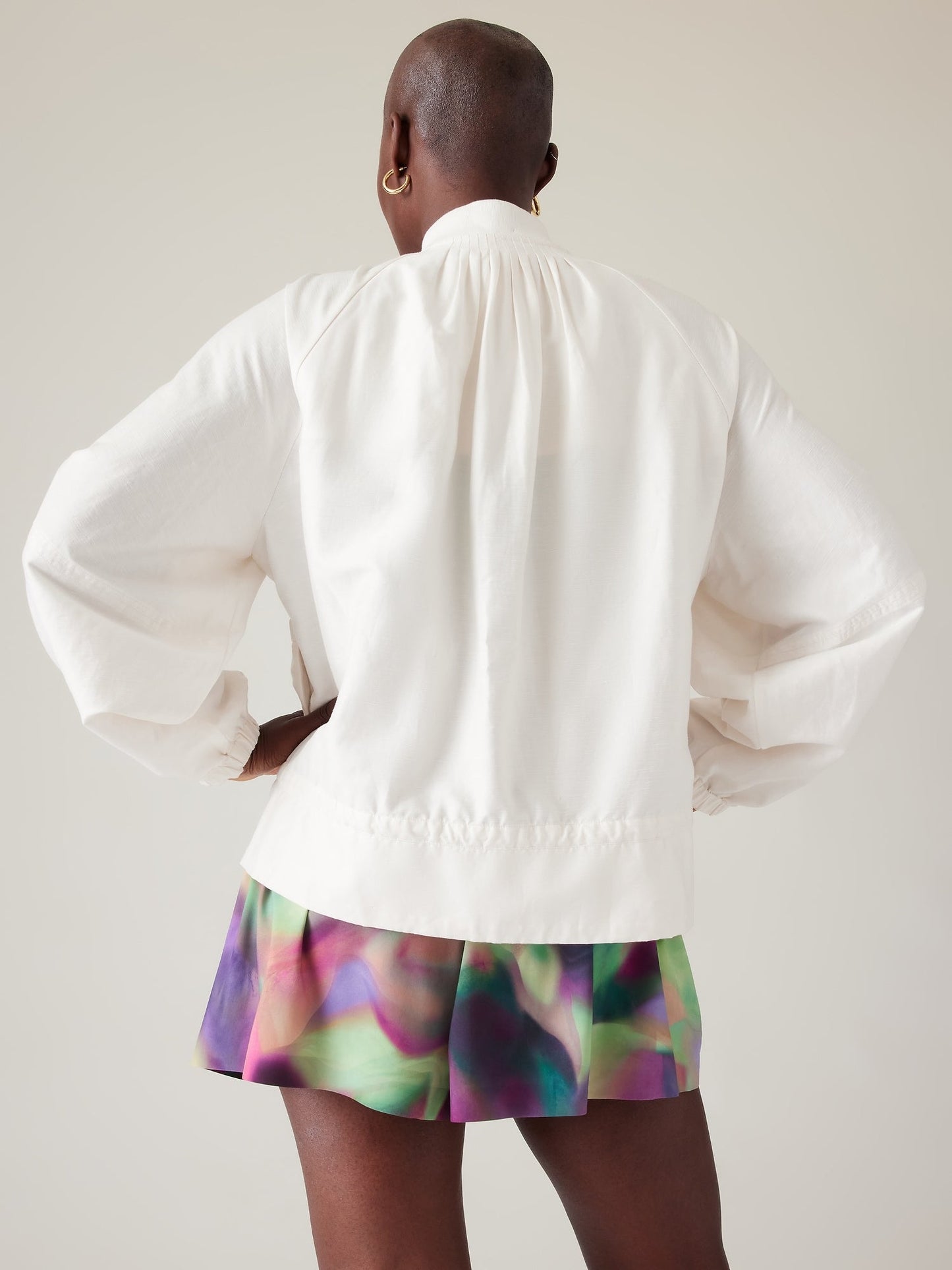 Jacket Bomber De Lino Blanco