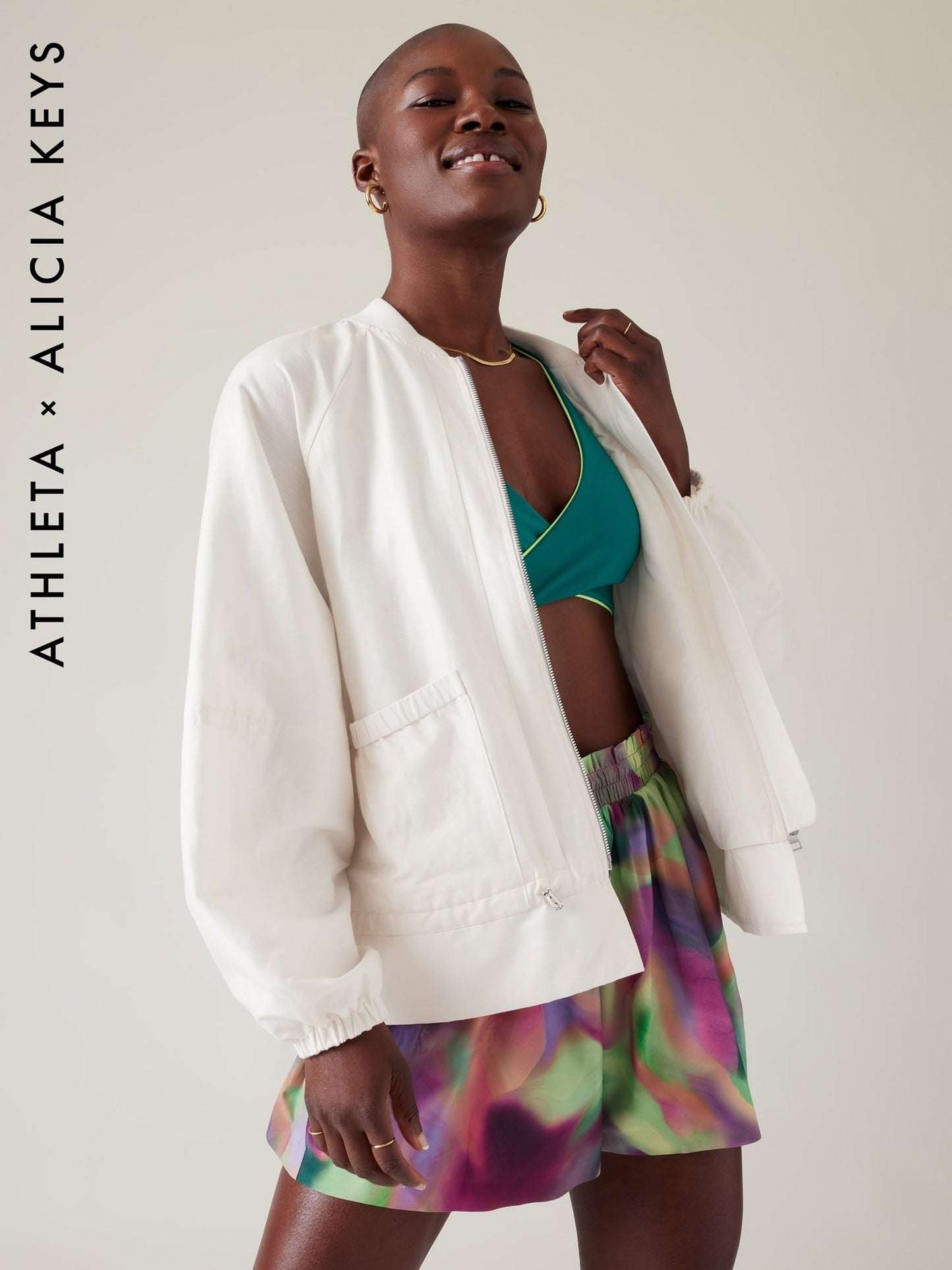Jacket Bomber De Lino Blanco