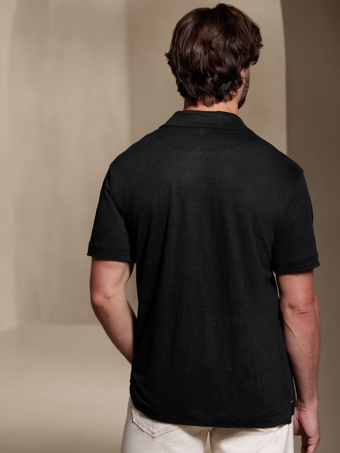 Polo De Lino Negro