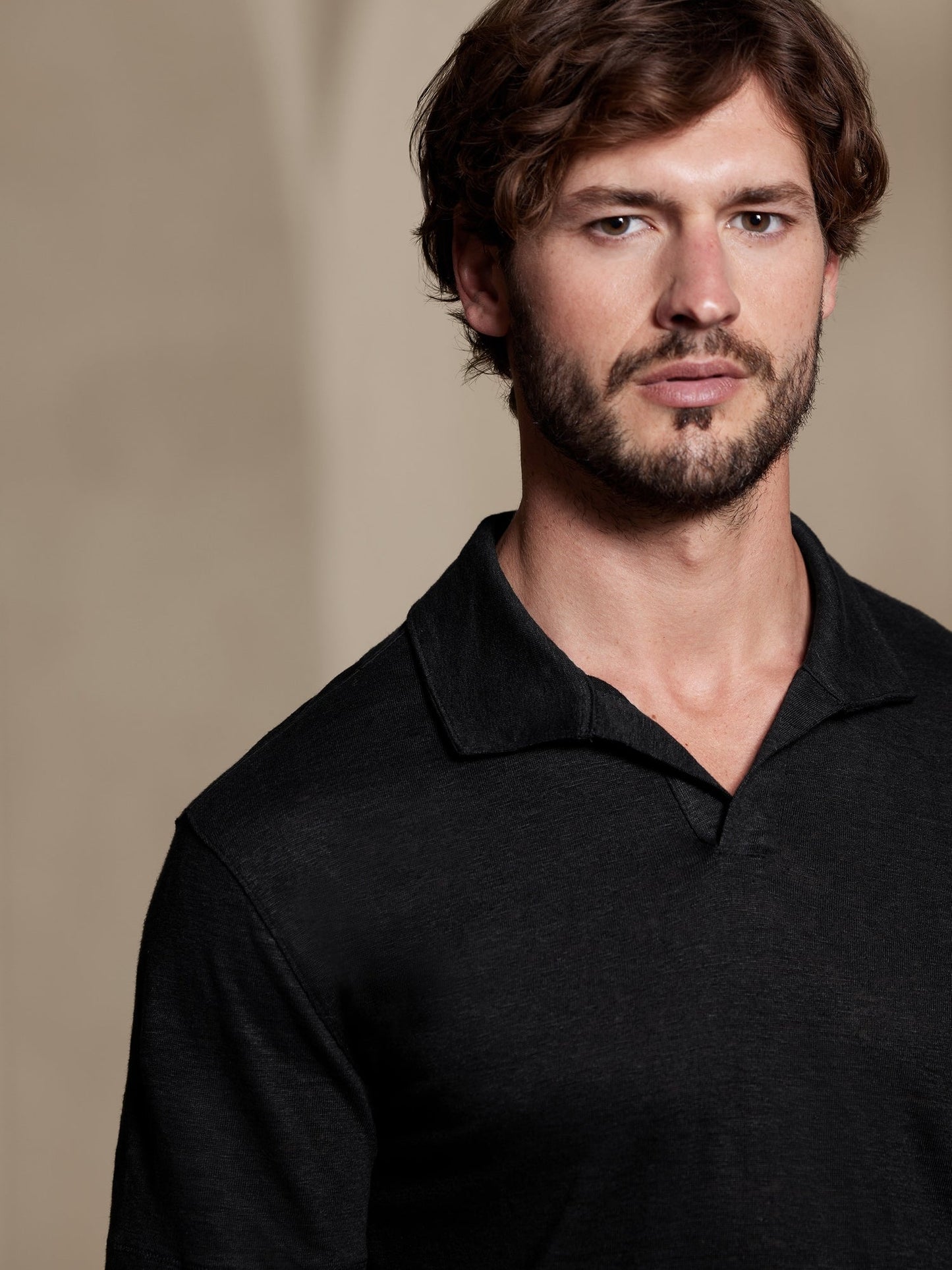 Polo De Lino Negro
