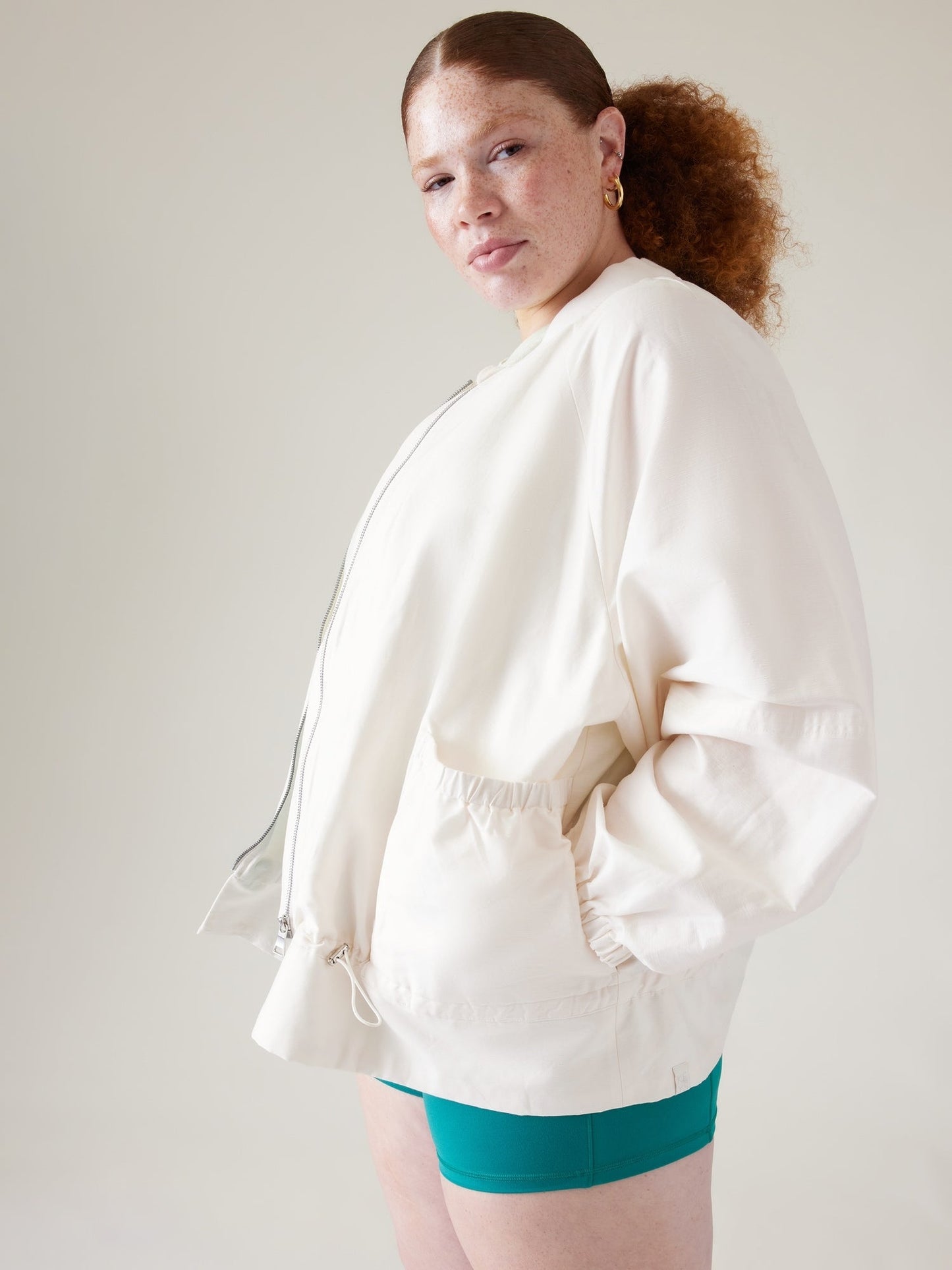 Jacket Bomber De Lino Blanco