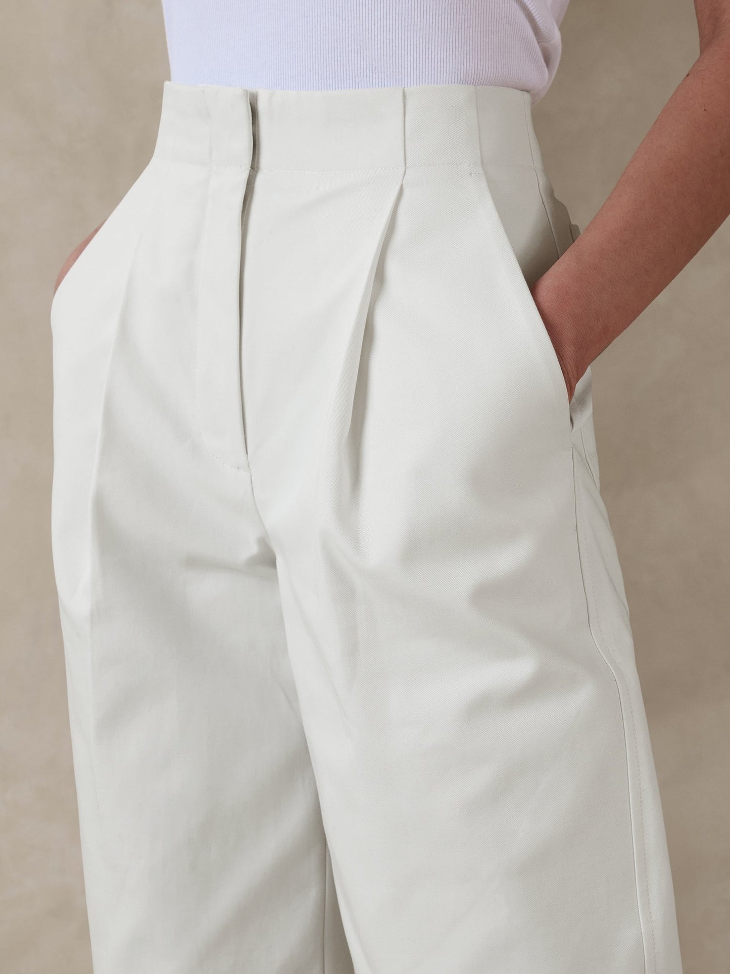 Pantalón Holgado Con Bolsillos Blanco