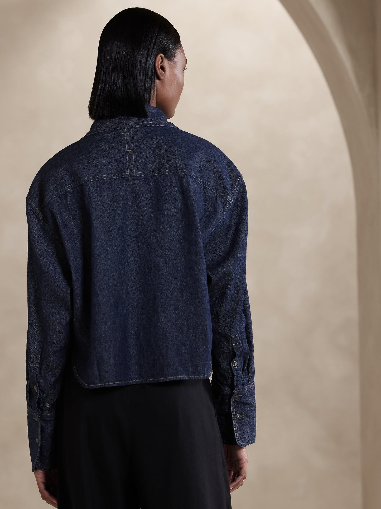 Camisa Corta Denim Azul