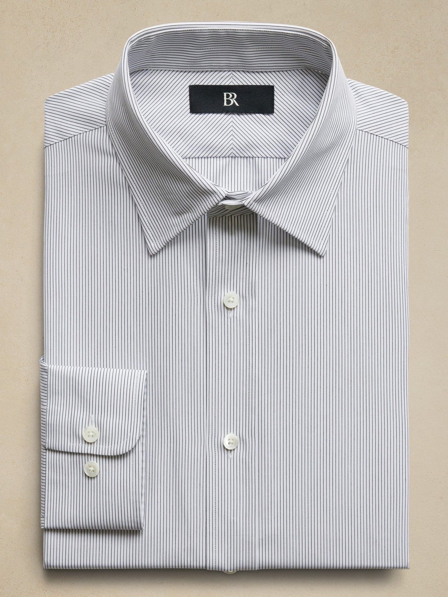 Camisa Manga Larga Algodón Rayas Azul