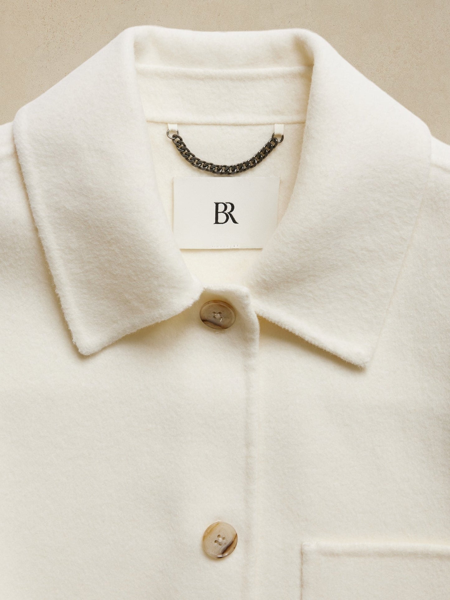 Chaqueta Camisera Larga Con Cinturón Beige